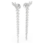Mesmera earrings Marquise cut, White, Rhodium plated